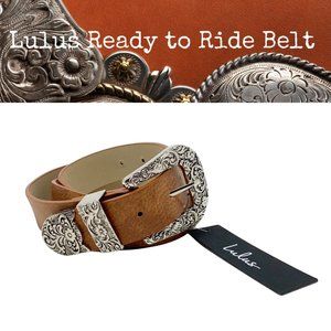 Lulu's Ready to Ride Brown and Silver Leather Belt